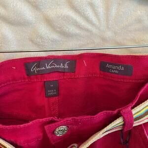 Gloria Vanderbilt Amanda Style Red with Belt Stretch Tummy Control